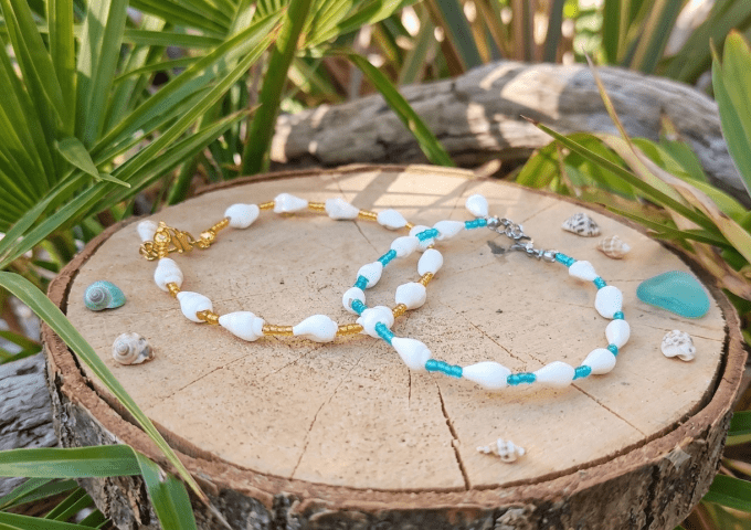 Bracelets de cheville coquillages