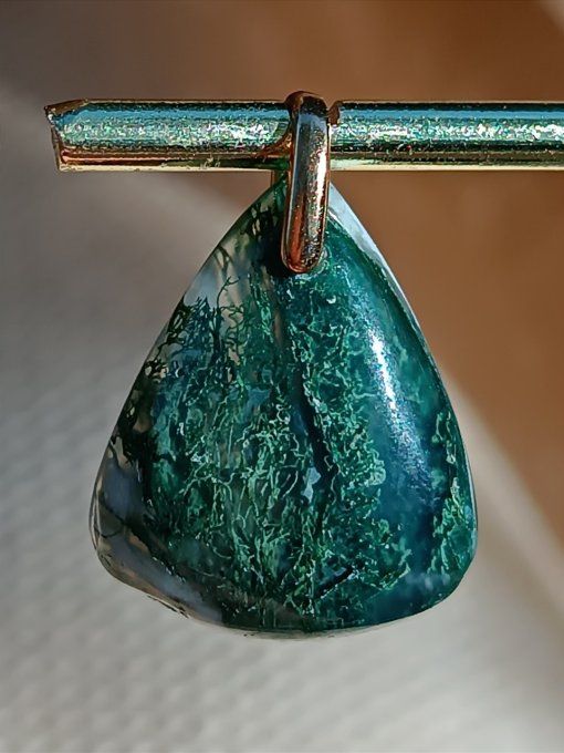 Agate mousse - bélières argentées