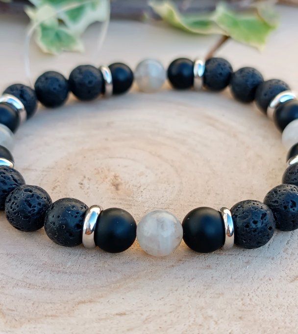 Pierre de lave et labradorite