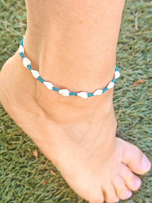 Bracelets de cheville coquillages