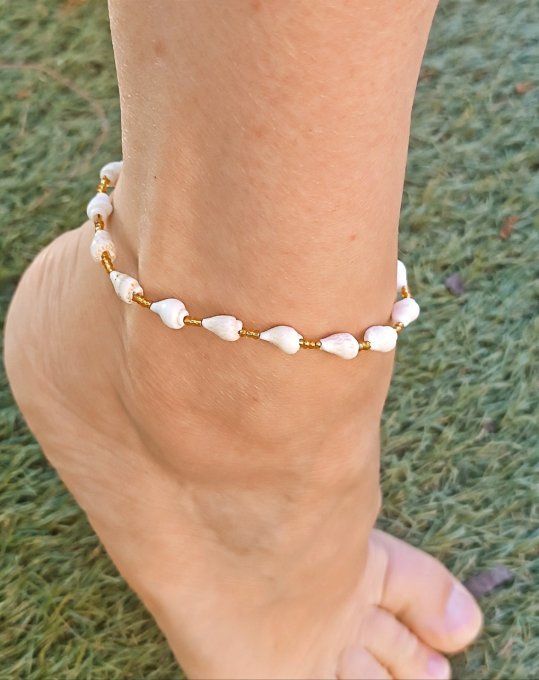 Bracelets de cheville coquillages