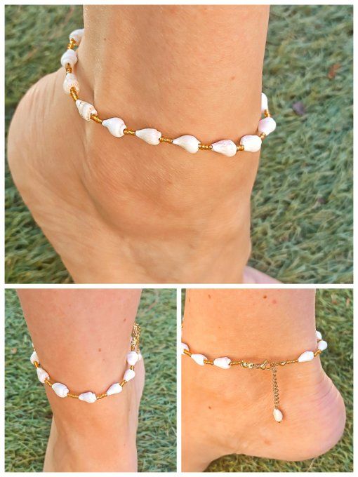 Bracelets de cheville coquillages