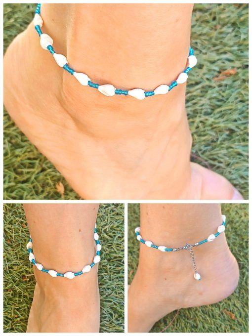 Bracelets de cheville coquillages