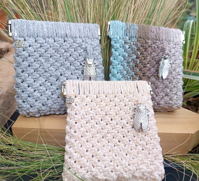 Porte-monnaie cigale argentée