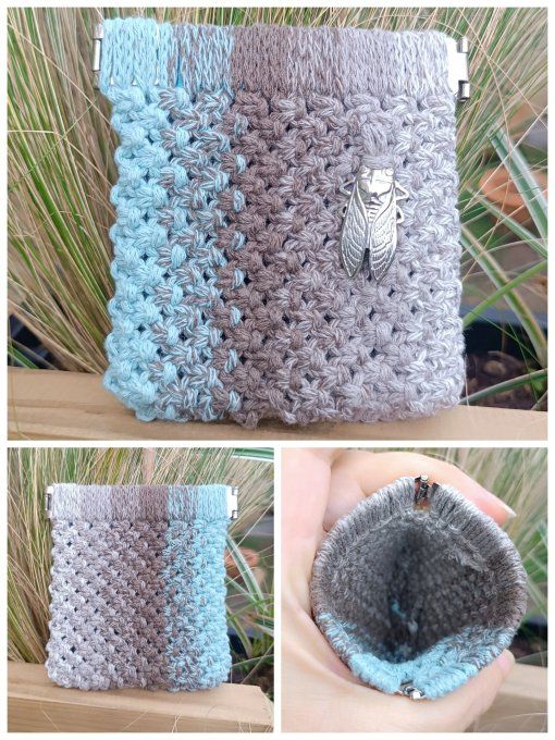 Porte-monnaie cigale argentée