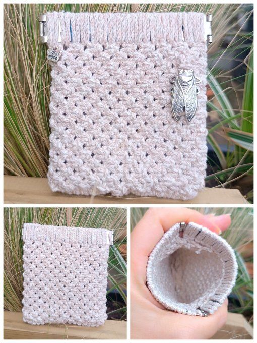 Porte-monnaie cigale argentée